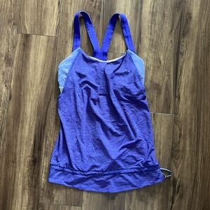 Lululemon Rest Less Tank Purple Athletic Workout Tank Top Built In Bra Size 4